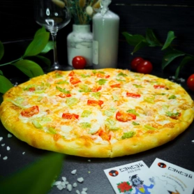 Пицца Цезарь с курицей