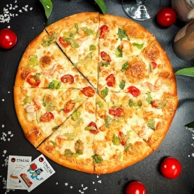 Пицца Цезарь с креветками