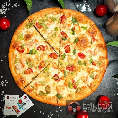 Пицца Цезарь с креветками